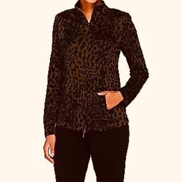 Linea by Louis Dell'Olio  Jacket ANIMAL Jacquard Zip Front Jacket - Picture 3 of 6
